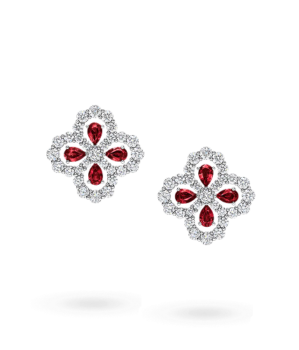 Ruby Clover Earrings